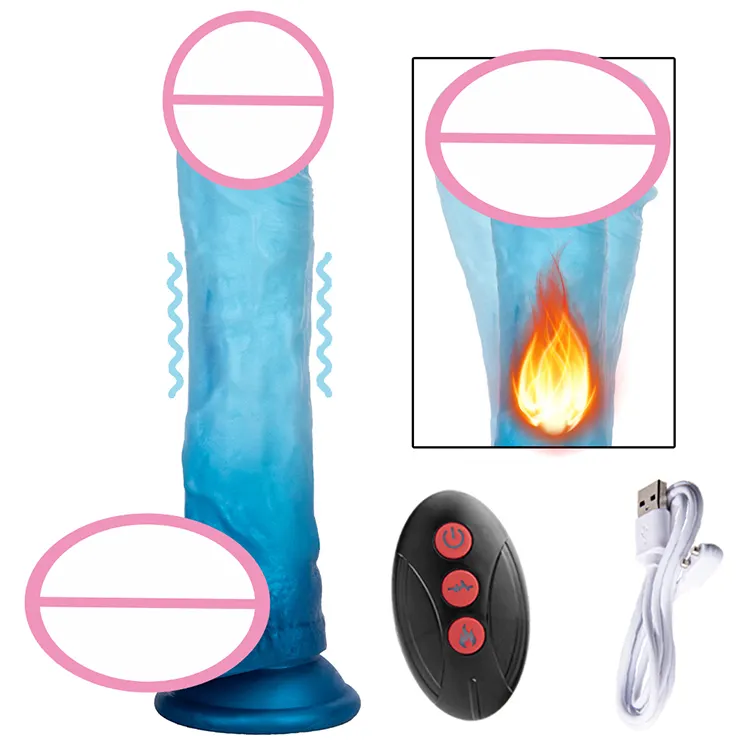 Remote Control Telescopic Swings Huge Big Penis Realistic Dildo Vibrator Thrusting Heating Vibrating Silicone Dildo for Women