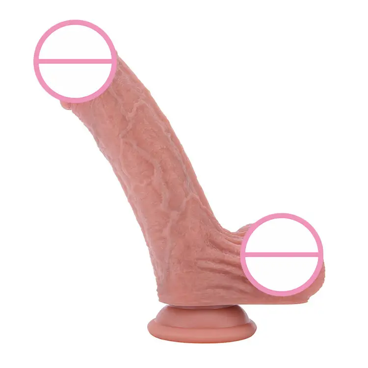 Brown Silicone Dildo Artificial Penis Realistic Dildo Sex Toy for Woman Lifelike Silicone Dildo Sex Toys for Man Woman