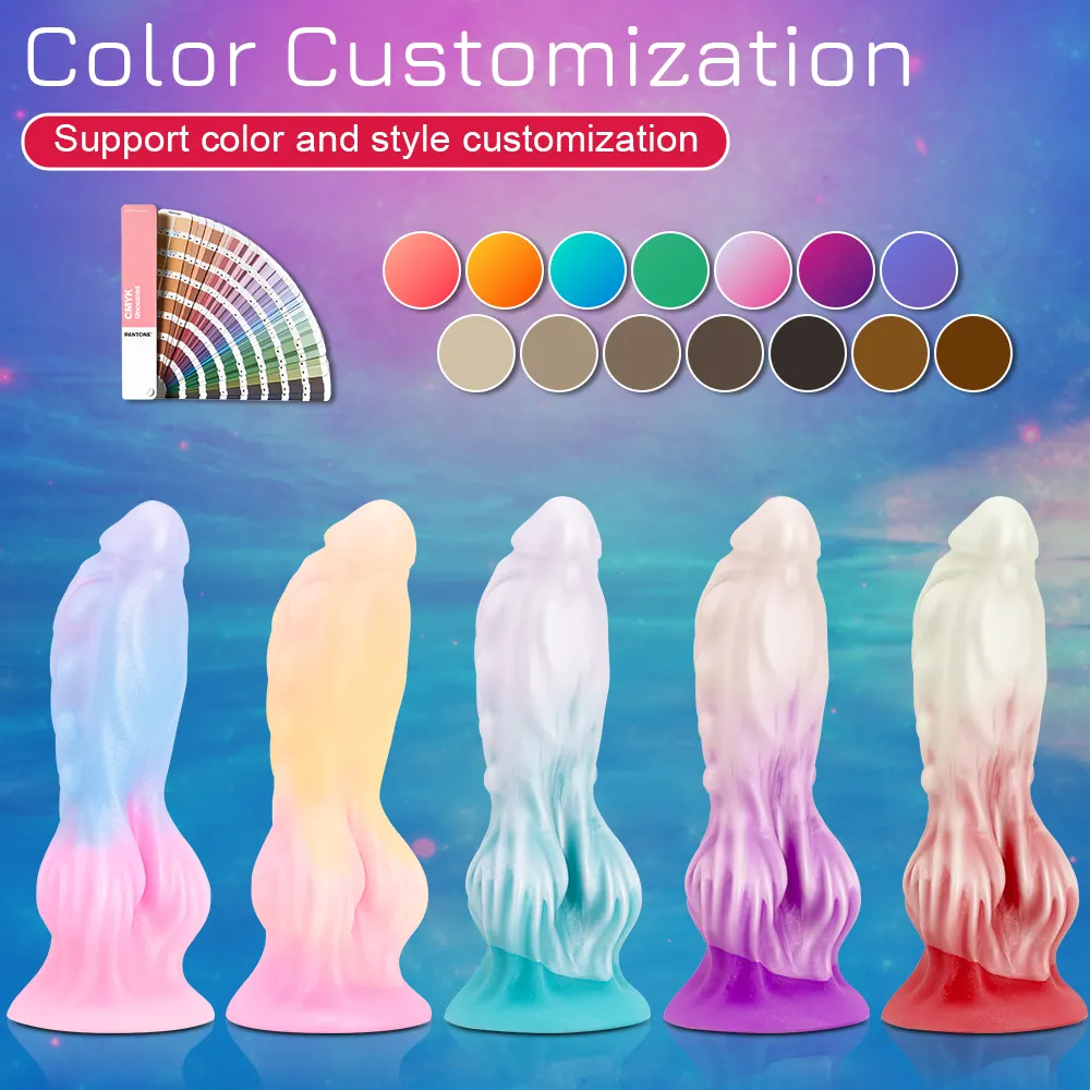 Big Knot Dildo Alien Cock Dog Dildo Big Animal Masturbator Sex Toy Fantasy Monster Luminous Color Dildo with Suction Cup