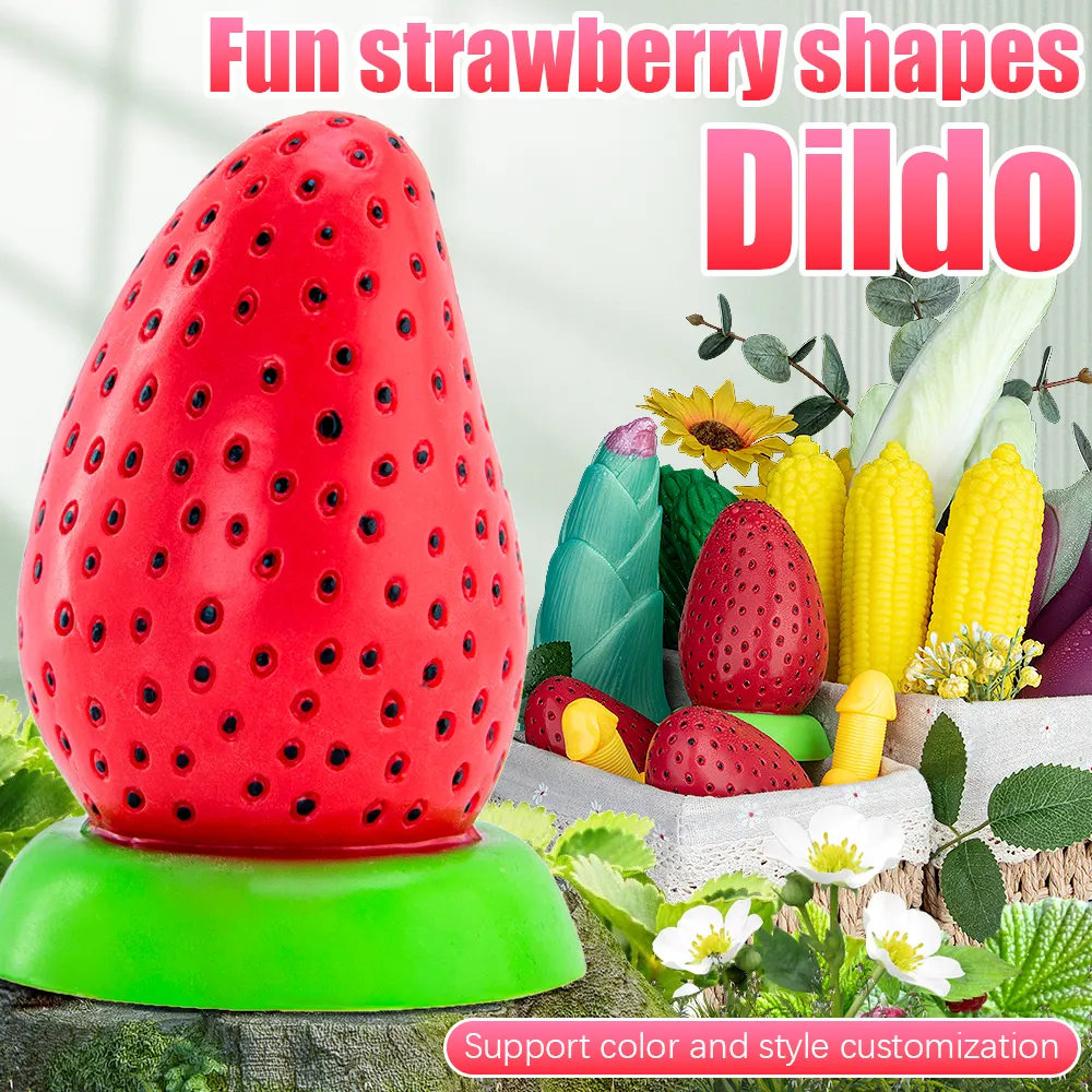 Wholesale Cute Vegetable Dildos Fruit Vegetable Masturbation Sex Toys Eggplant Strawberry Vegetable Dildo for Women Masturbation
