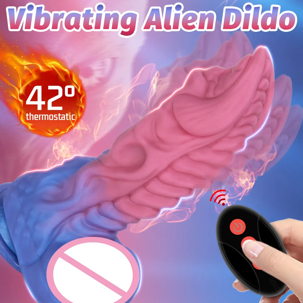 Liquid Silicone Vibrating Heated Dildo Soft Eco-Friendly 100% Waterproof Adult Sex Toy for Women
