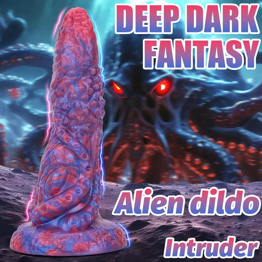 New Fantasy Monster Alien Octopus Tentacle Dildo Silicone Anal Plug Suction Cup G-Spot Toy for Adults Men and Women's Couples