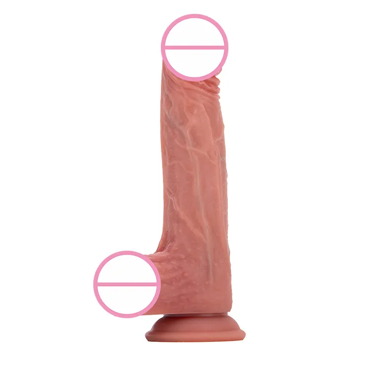 Soft Realistic Bendable Silicone Dildo Large Penis Vagina Suction Cup Anal Butt Plug Waterproof Eco-Friendly CE ROHS Certified