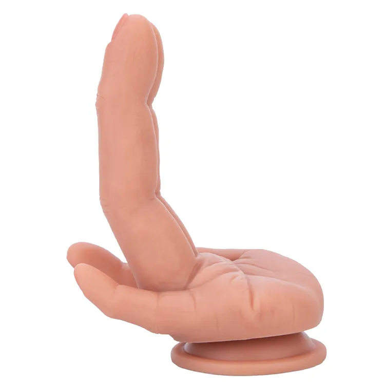 High Quality Handfree Finger Style Safe Material Soft Silicone Dildo-Realistic 100% Waterproof Eco-Friendly