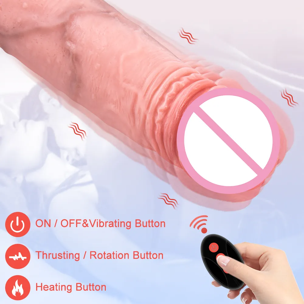 Electric Dildo for Women with Heating and Thrusting 9 Speed Vibration Remote Control Waterproof USB Rechargeable G Spot Vibrator