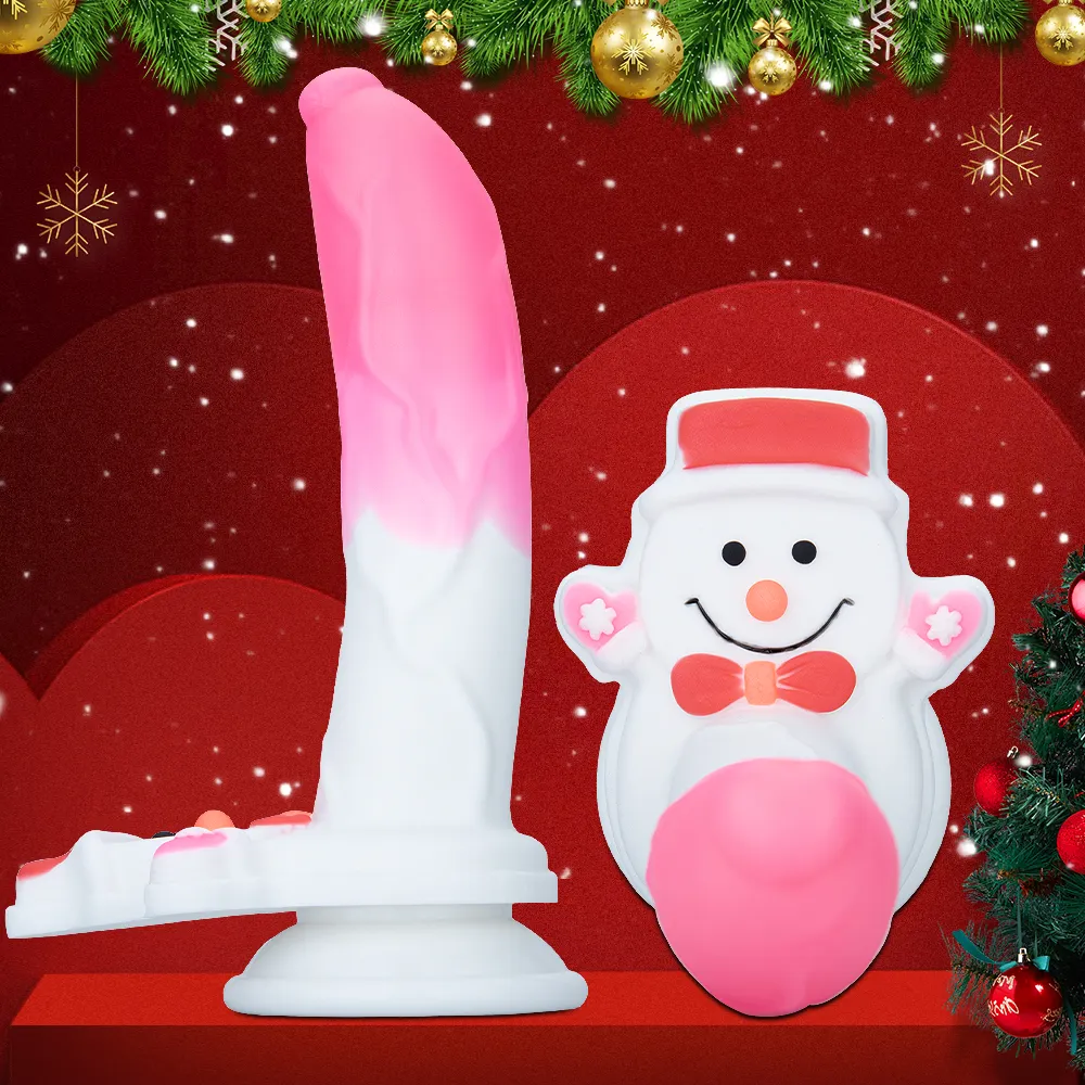 Extreme Santa Claus Snowman Jumbo Eco-Friendly CE Certified Silicone Dildo-Soft Waterproof 205mm Length Potent Prostate Anal