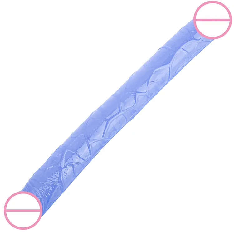 Real Double-End Cheap Soft Long Disk Safe Material TPR  Dildo Sexy Toy