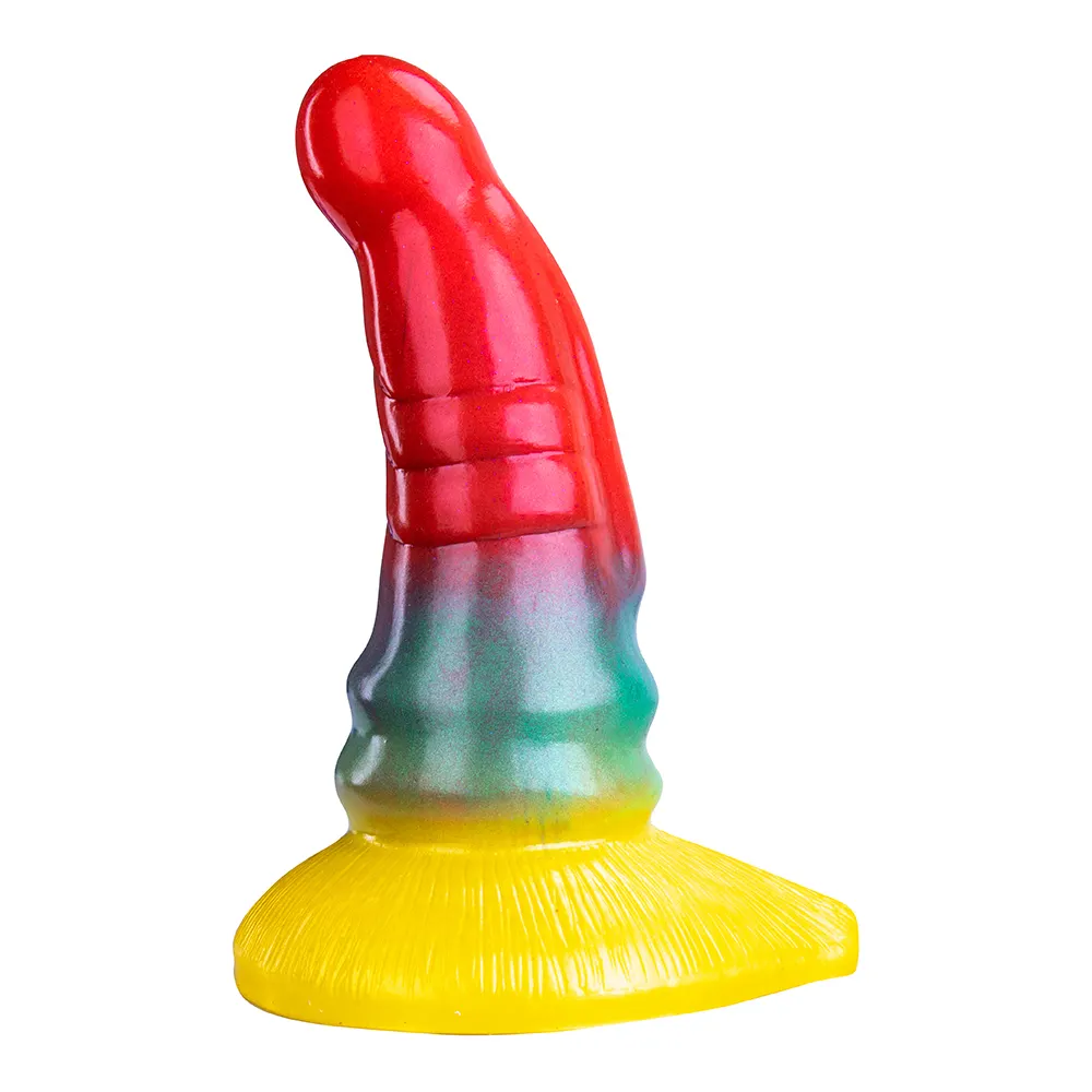 Colorful Suction Cup Base Big Cock Dual Dicks for Vagina Anal Stimulator Silicone Dildo