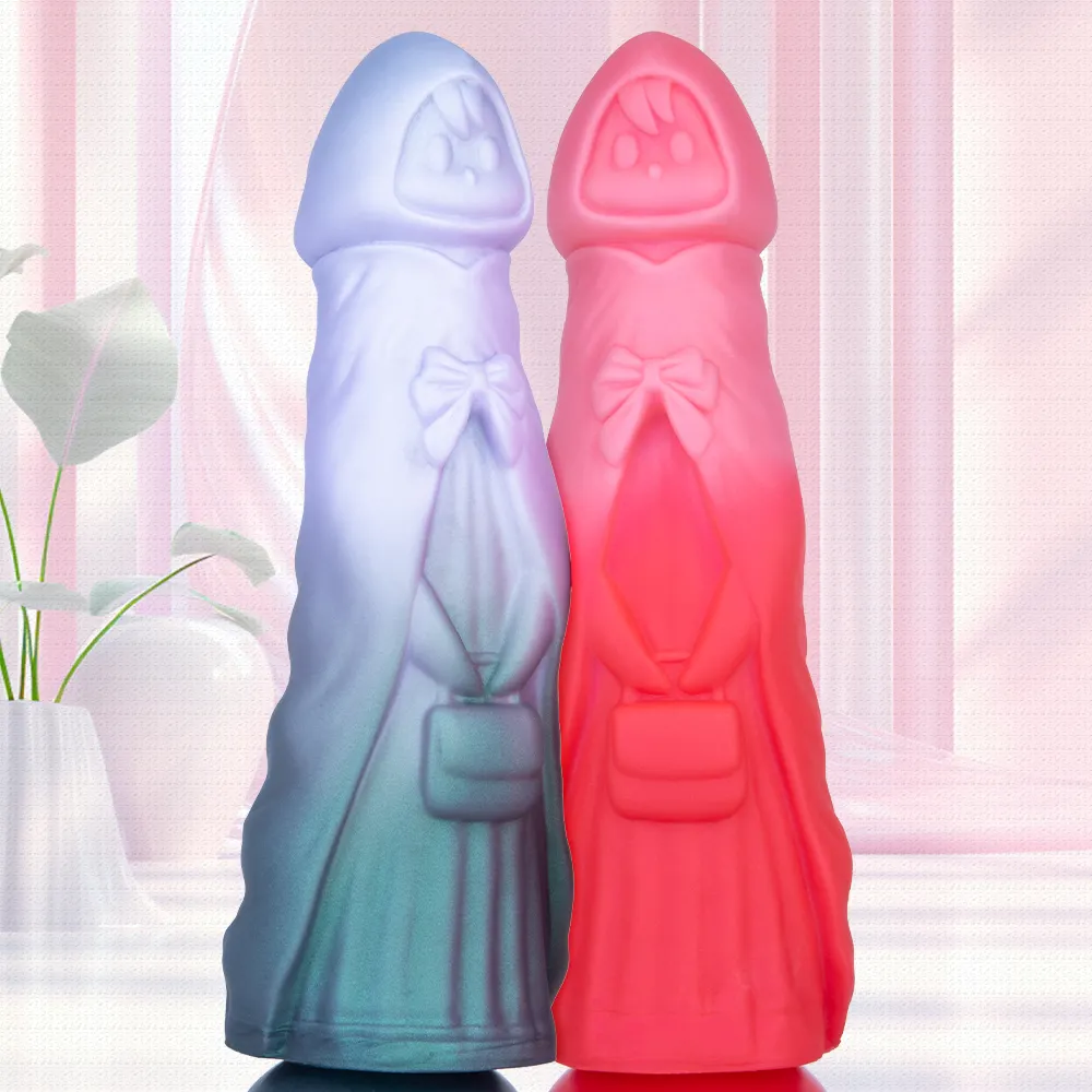 Cute Little Red Riding Hood Silicone Colorful Dildo Adult Toy Thick Bulk Christmas Gifts for Festive Kinky Play
