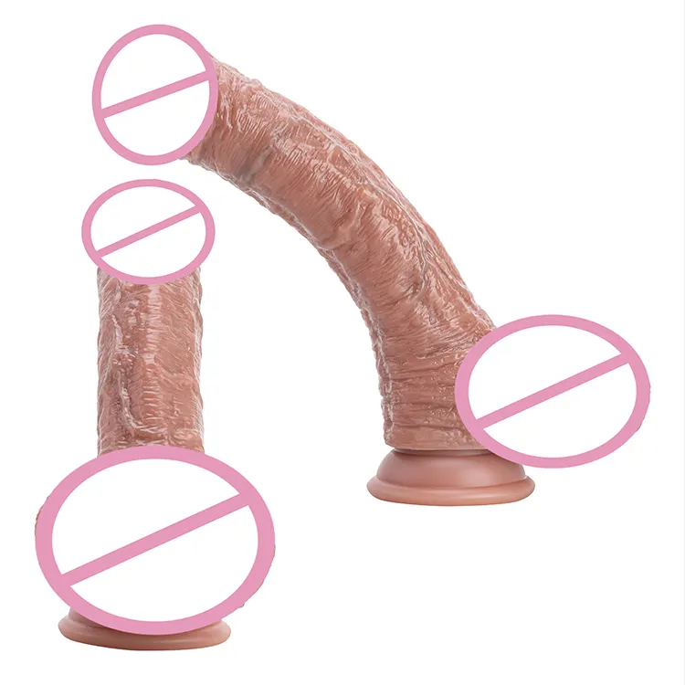 Suction Cup Base Big Cock Dual Dicks for Vagina Stimulator Silicone Dildo