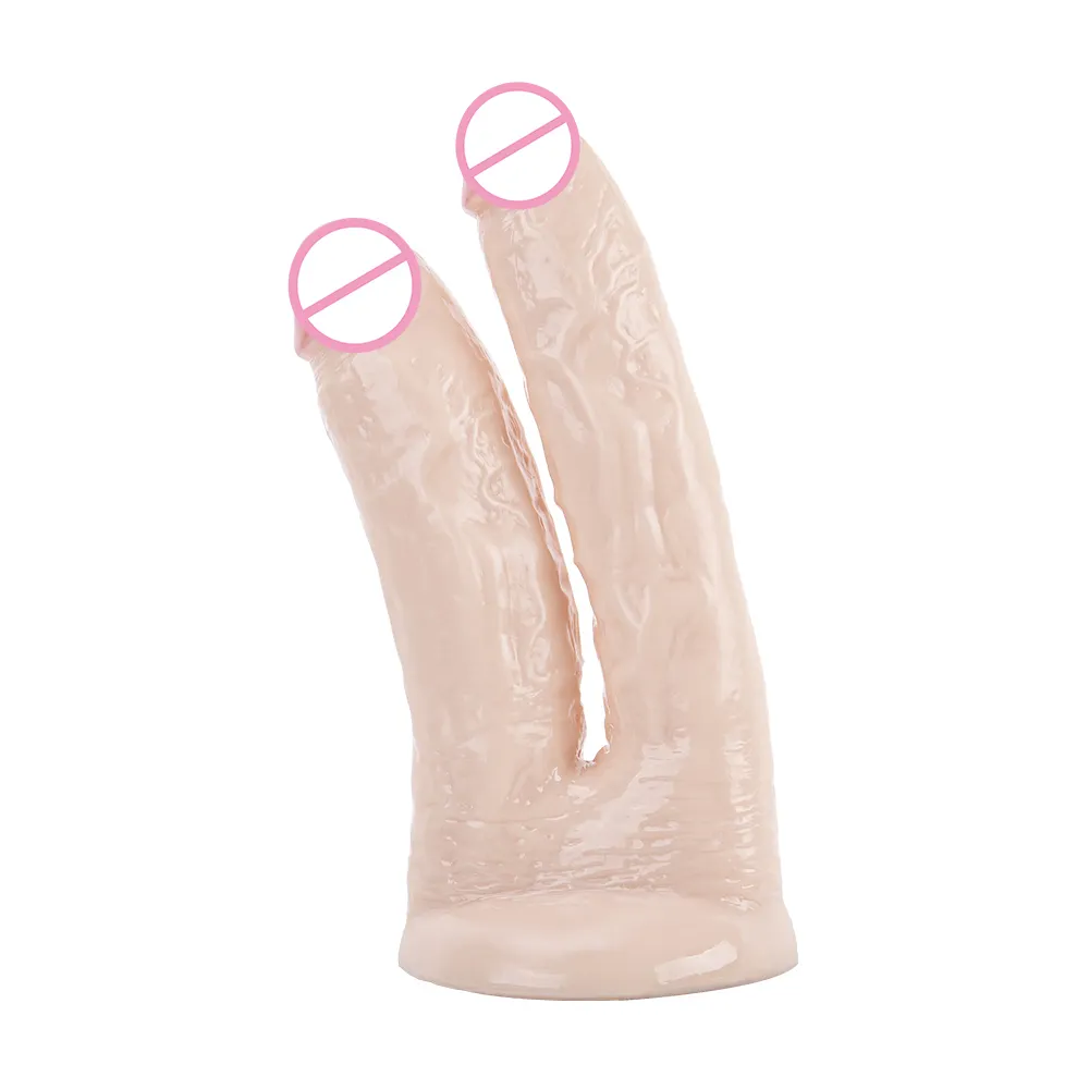 Flesh Massive Dual Dicks Big Cock Adult Sex Toy Double Headed Dildo for Men Women
