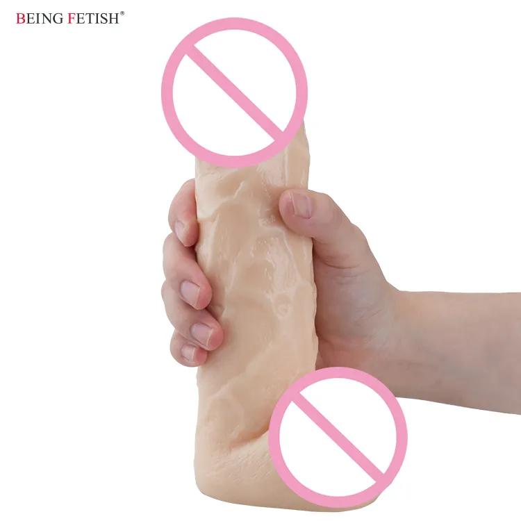 Soft Rubber Dildo Artificial Plastic Penis Sex Toys for Women