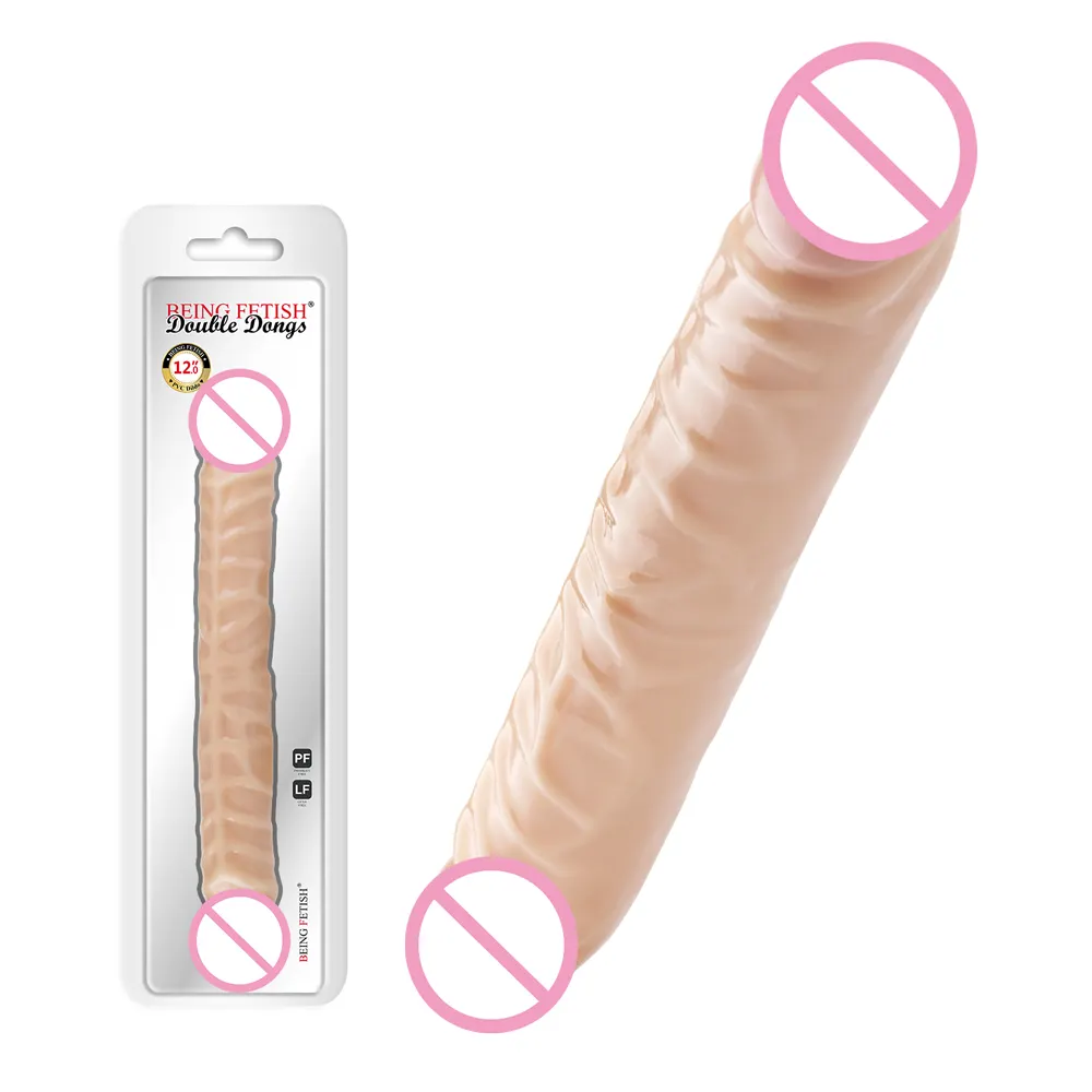 12'' Realistic PVC Soft Double Ended Dildo for Gay Women 100% Waterproof Sex Toy Being Fetish CE Certified