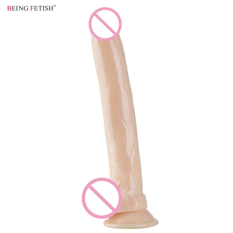 Monster Cock Extra Long Thick Soft PVC Realistic Dildo with Suction Cup Harness Flesh Color 320mm Length 45mm Diameter