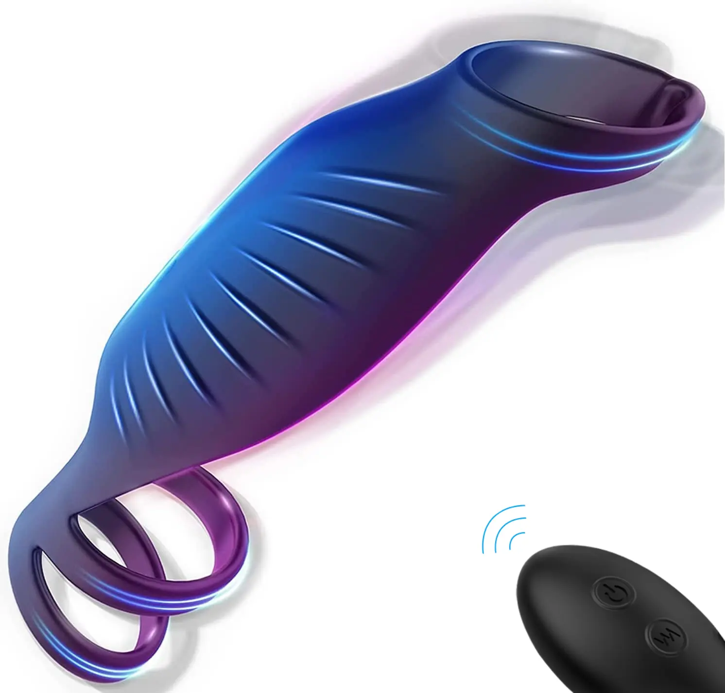  Silicone Remote Control Double Penis Ring Cock Sleeve Sex Toys Stimulation Cock Rings for Men
