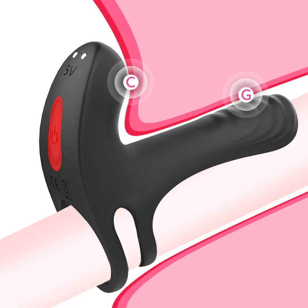  Couple Shared Body Locking Ring Three-Point Strong Vibration Penis Ring