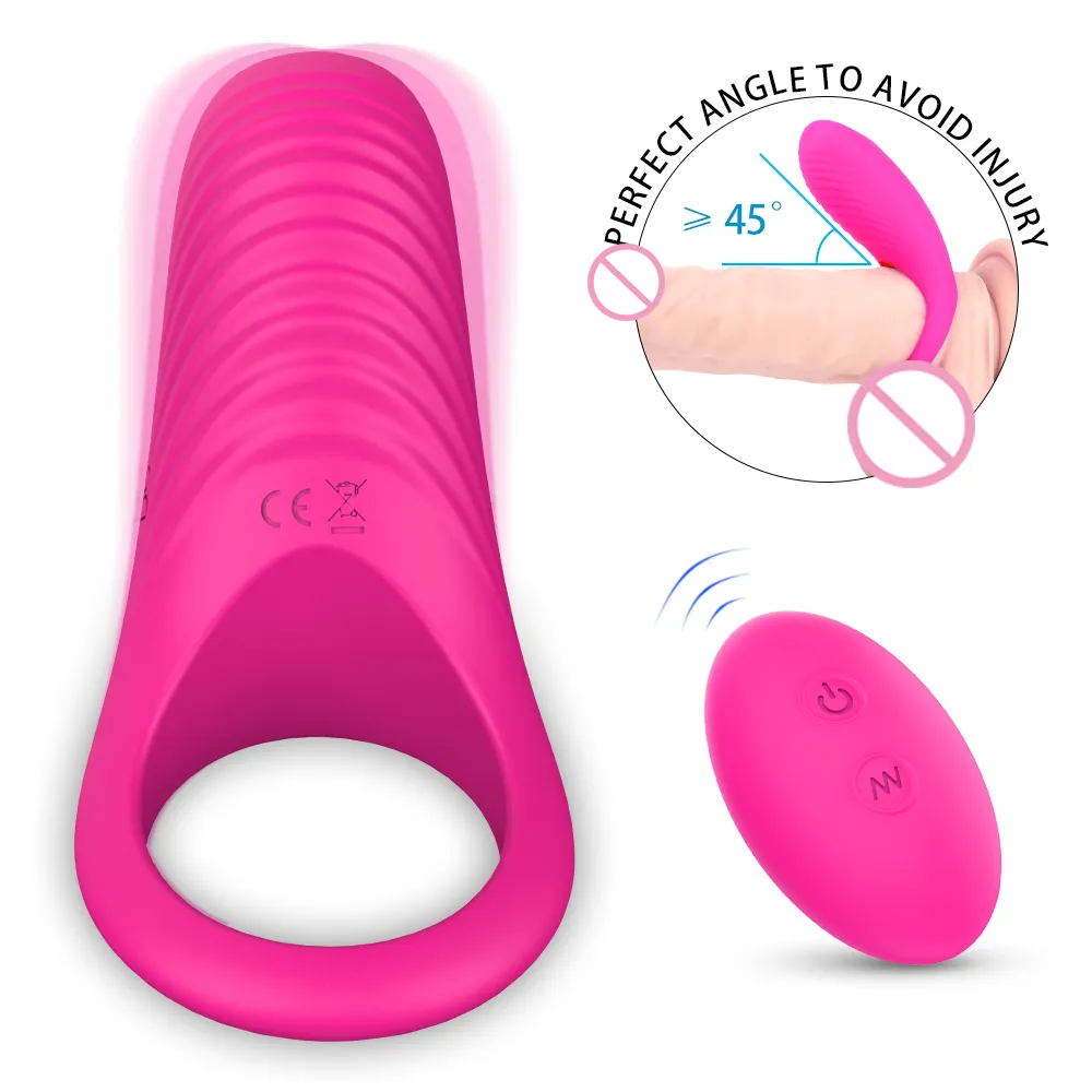  Rechargeable Silicone Cock Ring Men's Vibrating Penis Rings Sex Toys Vibrator Ring for Men