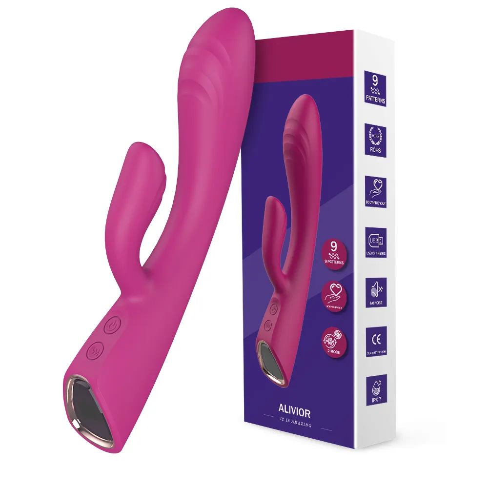  High Quality Heating Vibrating Rabbit Vibrator Soft Silicone Sex Toys for Women
