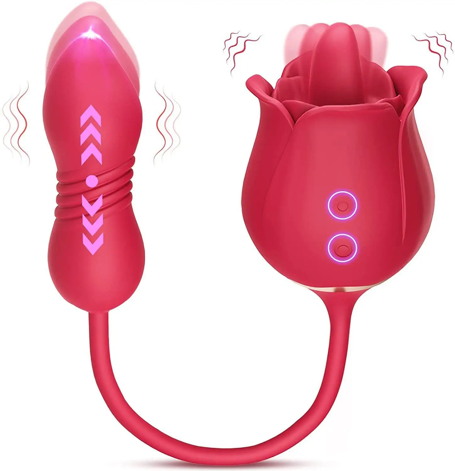  Tongue Rose Vibrator Rose Sex Toy for Women Vibrator Licking Clitoris Vibrator Roses with Tongue Stimulator