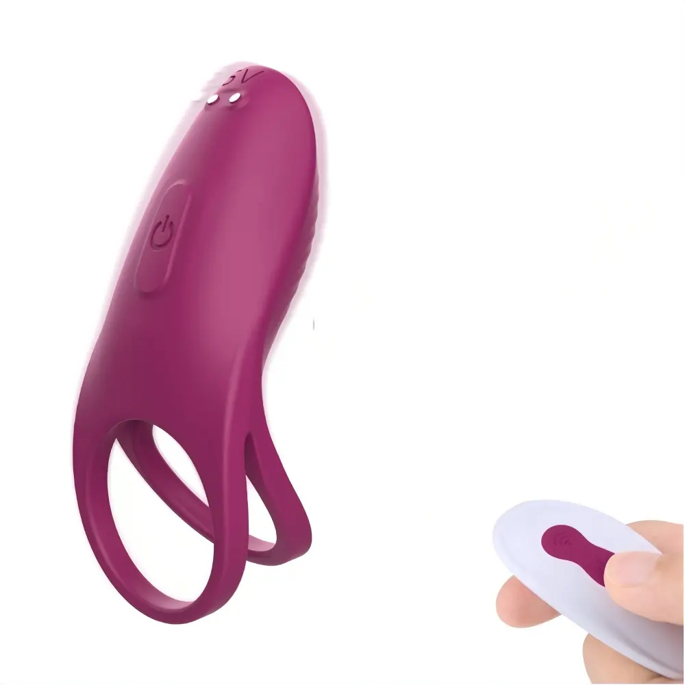  Silicone Rechargeable Strong Vibration Double Cock Ring  Vibrating Penis Ring  Vibradores Para Hombres