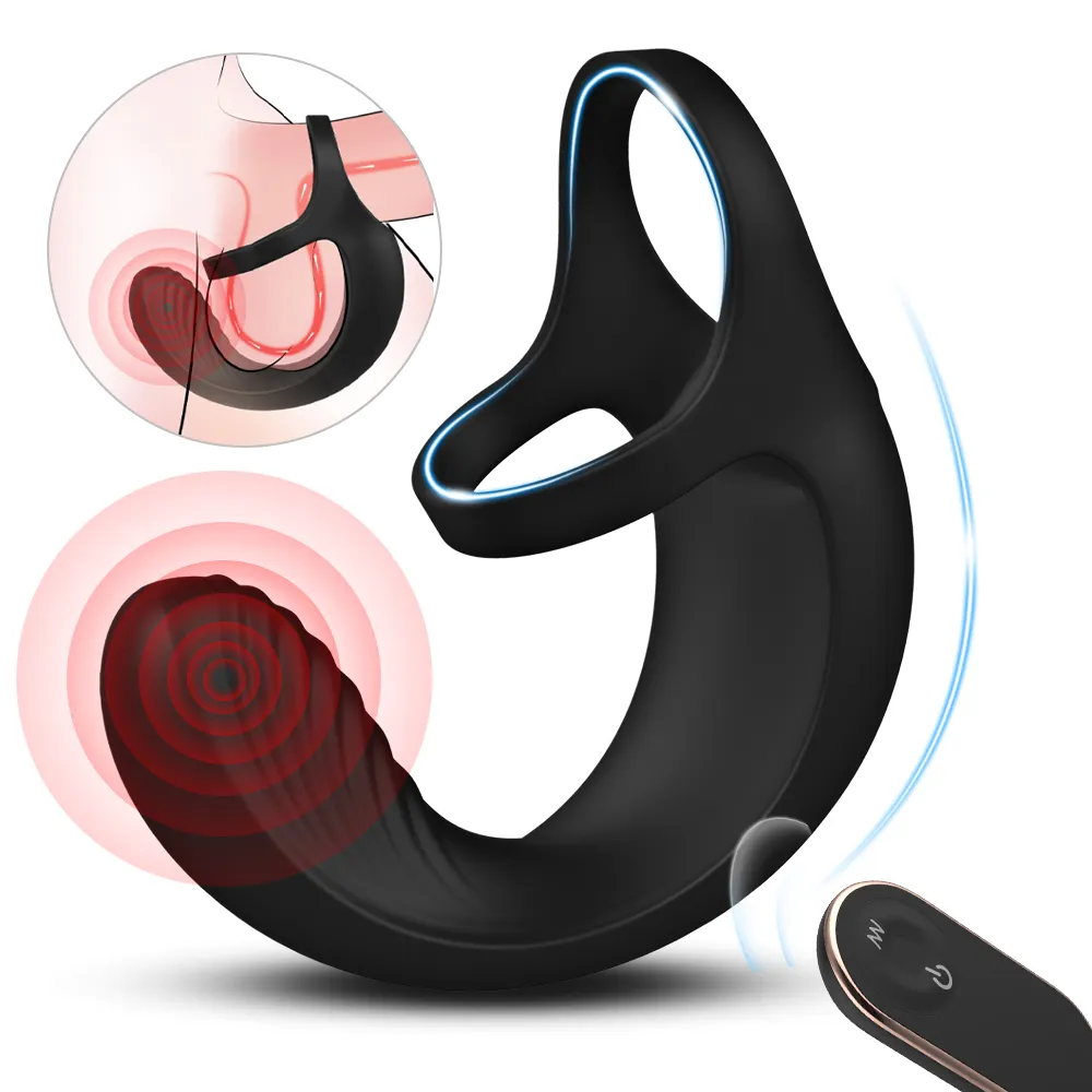  Rechargeable Sex Products Silicone Double Cock Ring Penis Rings Sleeve Cock Penis Sex Ring
