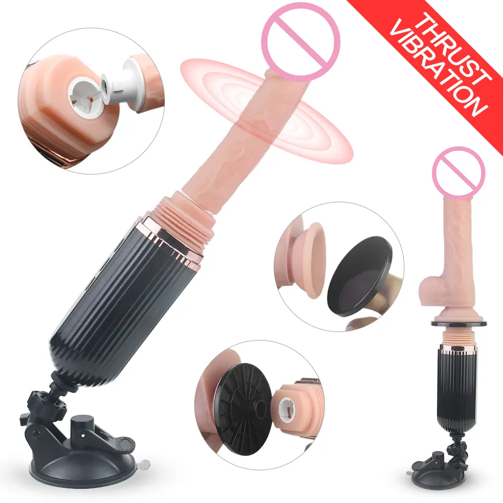  Realistic Automatic Thrusting Dildo Vibrator Dildo Silicone Mold Sex Machine with Handle and Sucker for Women