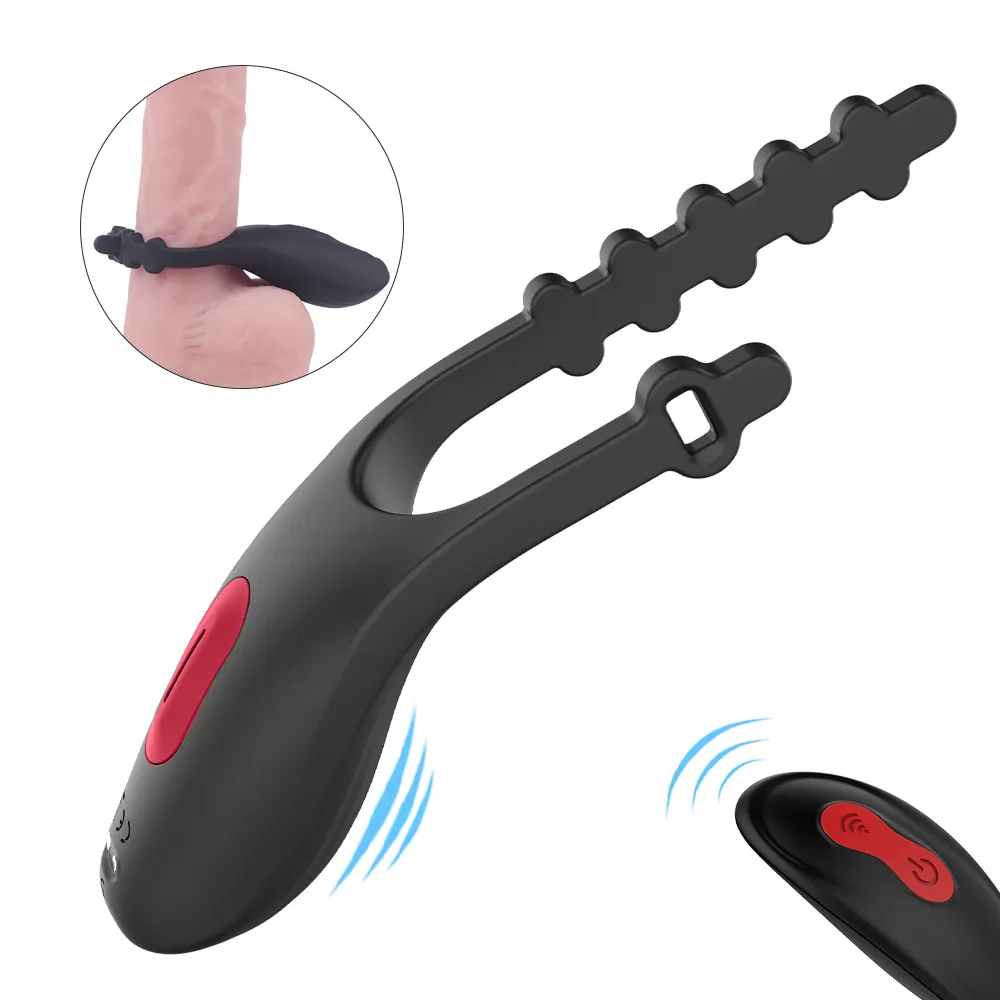  Men Delay Ejaculation Cock Ring Vibration Remote Control Electric Pleasure Sex Ring for Male