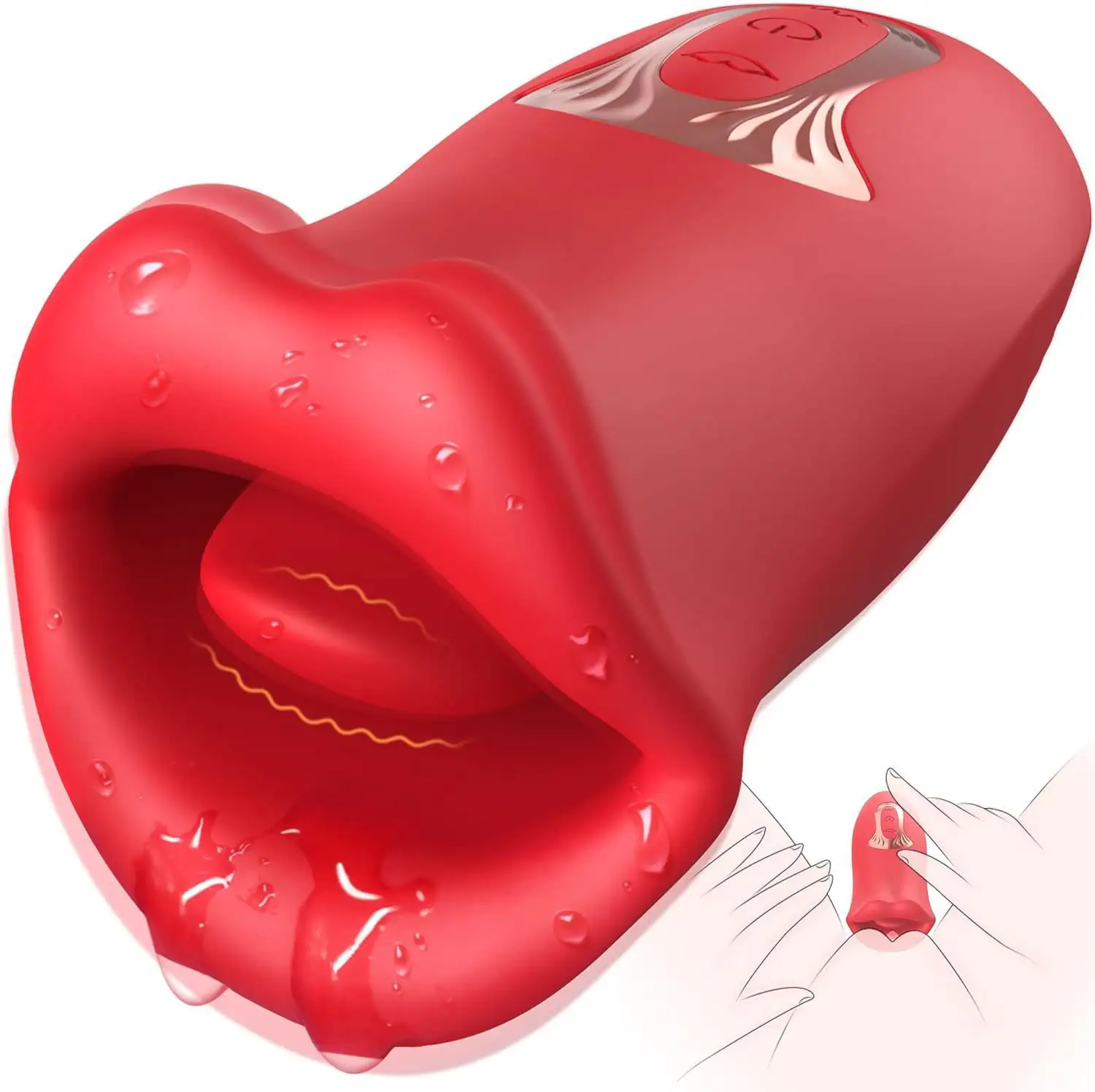 Top Selling Girl Vagina Tongue Licking Powerful Oral Sex Toy Rose Vibrator Masturbator for Women