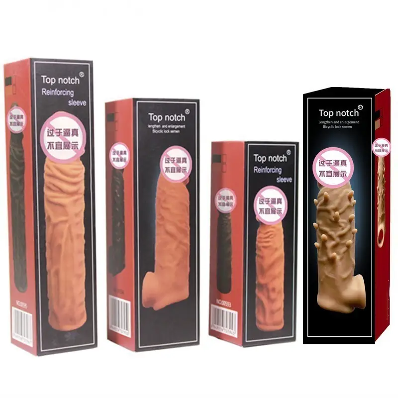 Silicone Penis Cover  Reusable Delay Ejaculation Male Dildo Extender Sleeves for Men Penis Sleeve Condom