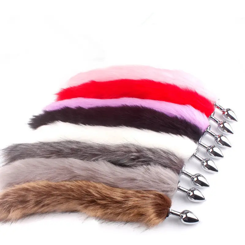 Long Faux Fur Butt Plug Tail Anal Cosplay Anal Plug Sex Toys for Women Butt Plug Tail Width 28mm