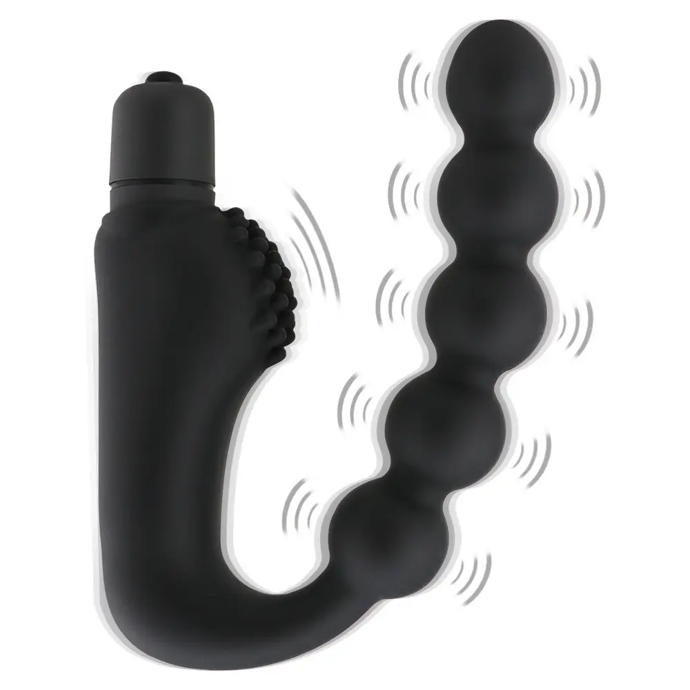 Silicone 10 Speeds Anal Plug Prostate Massager Vibrator Butt Plugs 5 Beads Sex Toys for Woman Men