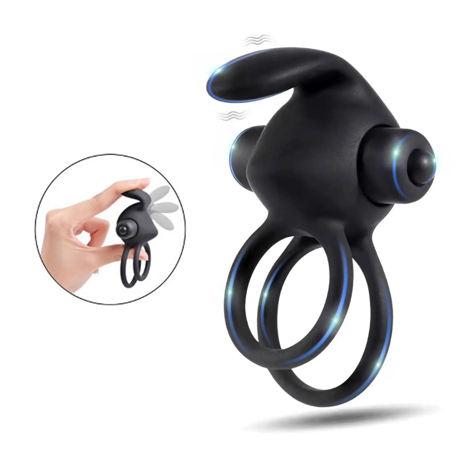 Men's Lock Ring Silicone Toy Adult Anal Vibrator Sex Supplies Silicone Mute Vibration Delay Ring Remote Controlled Vibrator