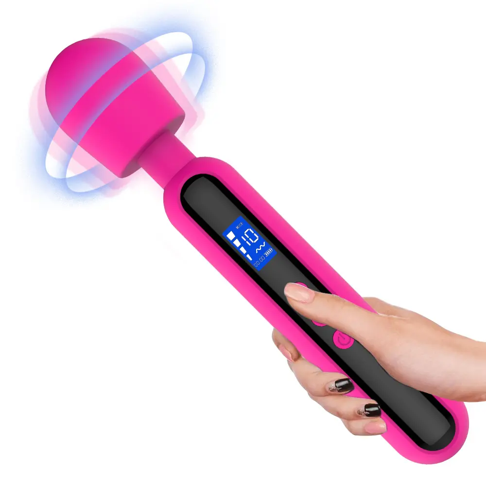 Women's Big   G Spot Sex Toy with Led LCD Screen Display AV Wand Massager Vibrator