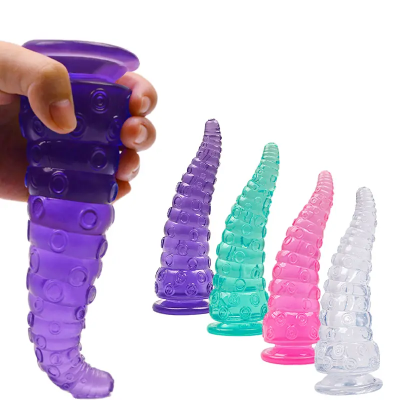 3 Size TPE Octopus Dildo for Men and Women 4 Kinds Jelly Color Dildos for Anal Enjoying