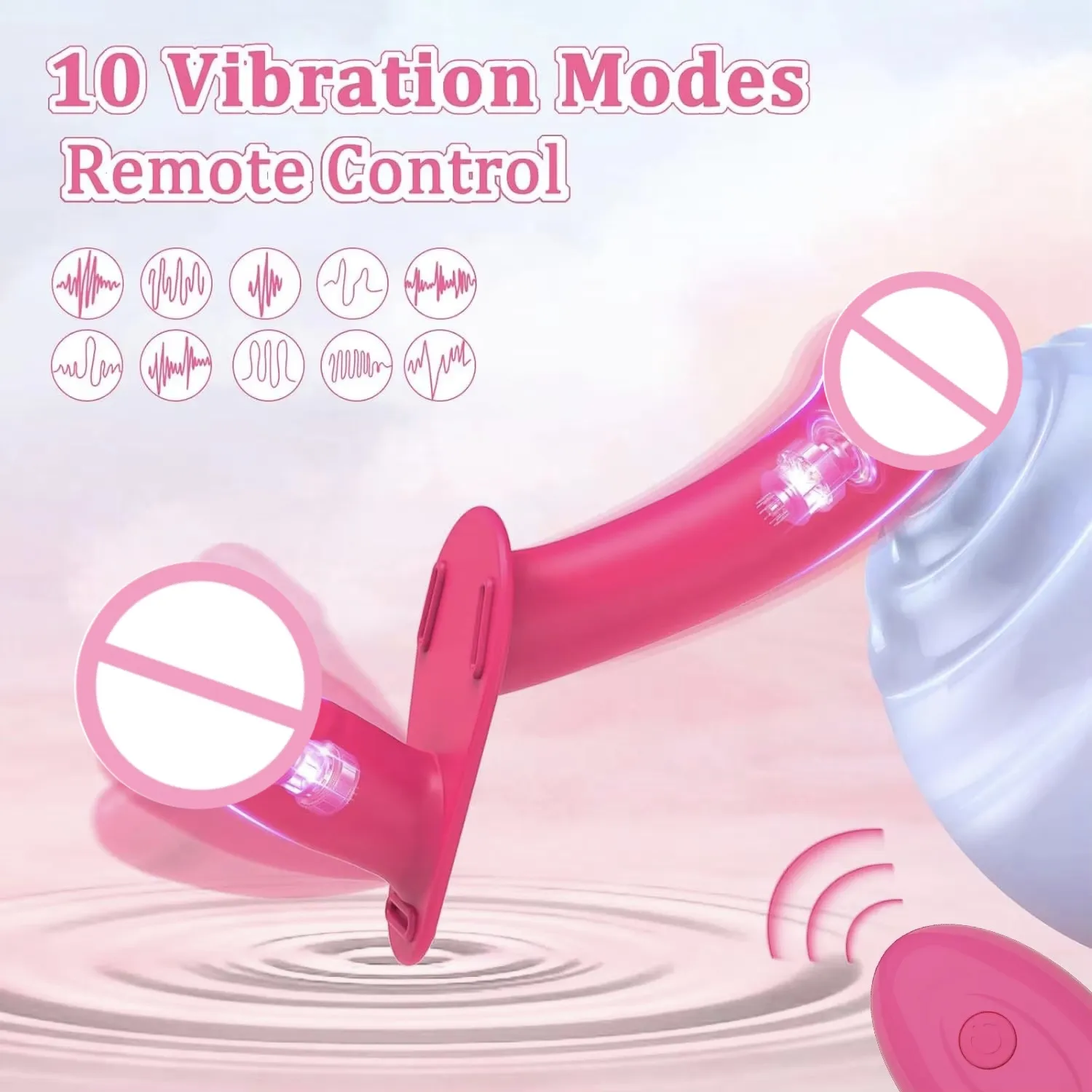 Wearable Remote Control 10 Modes Silicone Strap on Dildo Vibrator Silicone Double Dildo for Woman Couple Adult Sex Toys