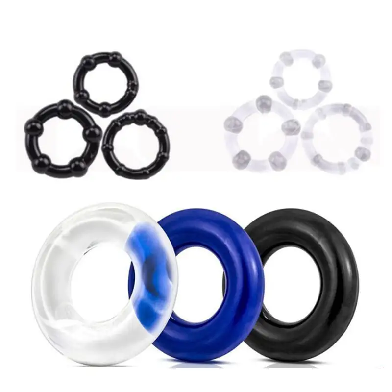 3Pcs Silicone Penis Rings Cock Ring Delay Ejaculation Enhancement Male Penis Ring Sex Toys Couples