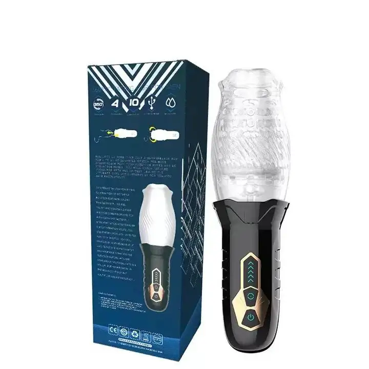 Hot Male Sucking Vibrations with Rotating Masturbator Vibration Masturbation Cup Flashlight Shape Sex Toys for Men