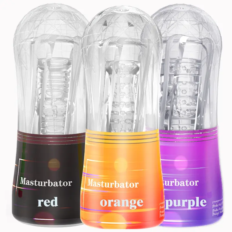 Crystal Transparent Airplane Cup Male Masturbator Manual Blasting Exercise Male Sex Toys