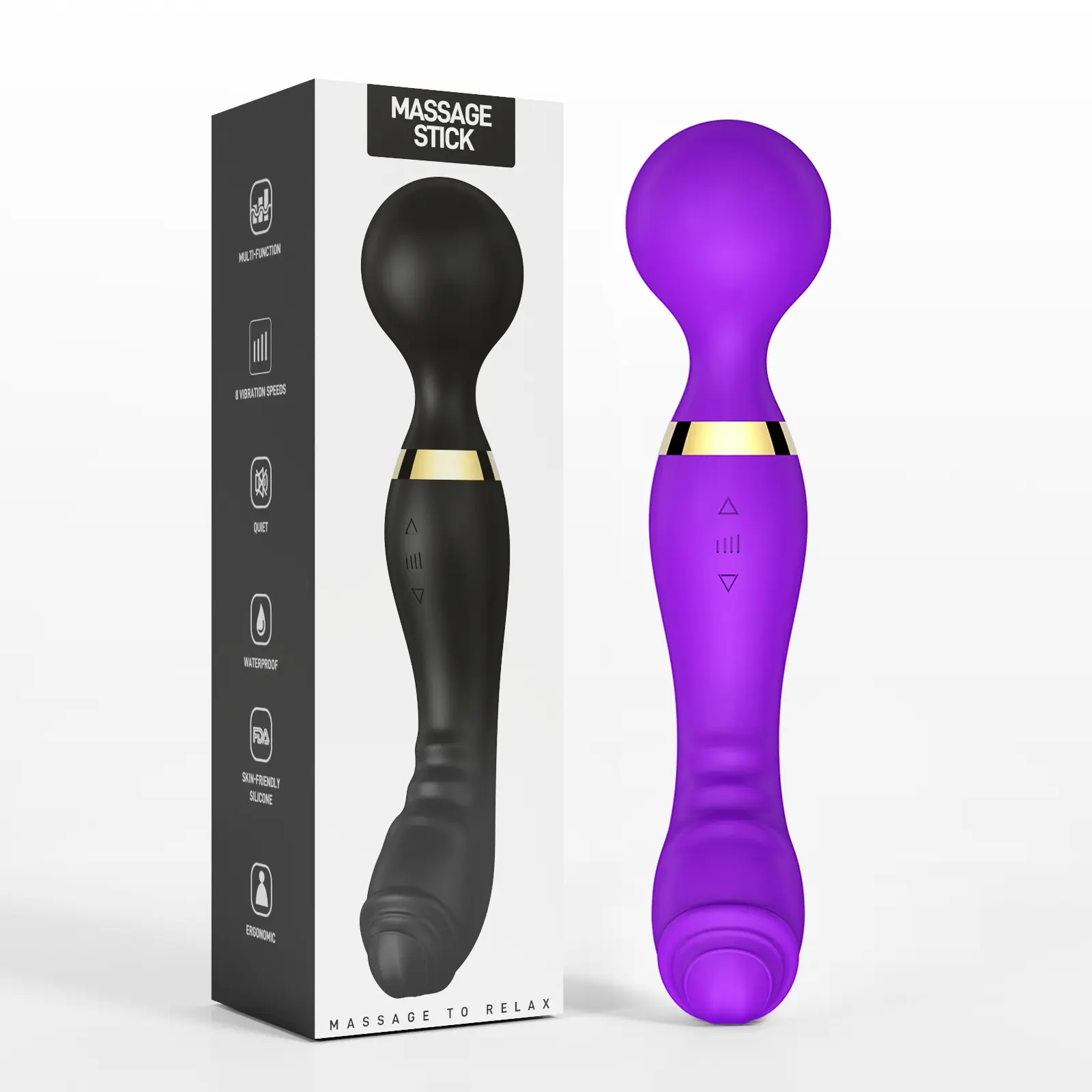 20 Speeds Rechargeable Female Double-headed Vibrator Powerful Av Wand Massager Sex Toys G-spot Stimulate Toy Massage