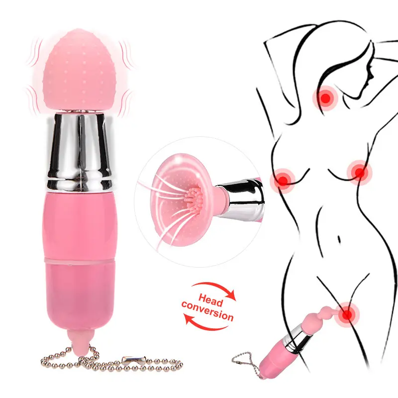 3 in 1 Head Nipple Clitoral Stimulation Mini Vibrator Female Masturbator Av Stick Adult Sex Products