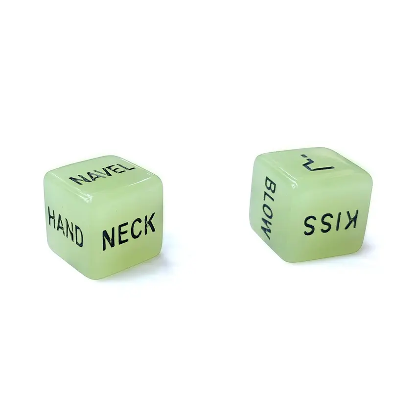 2 Pcs Sex Dice Erotic Craps Sex Glow Dice Love Toys for Adults Sex Toys Noctilucent Lovers Couples Dice Game Set
