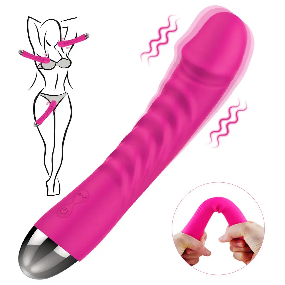 Hot Selling 10 Frequency Strong Vibration AV Stick Female Masturbation G Spot Clitoris Nipple Silicone Dildo Vibrator