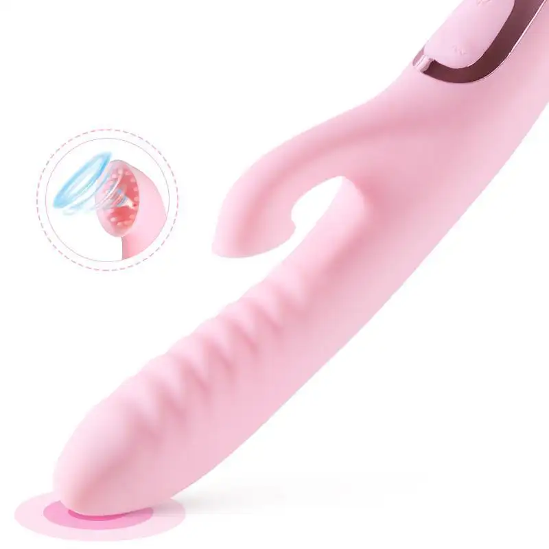 Clitoral Licking Stimulator with Thrusting & Vibrating Dildo Vibrator, 3 in 1 Nipple Clitoris Teaser G Spot Vibrator Sex Toys