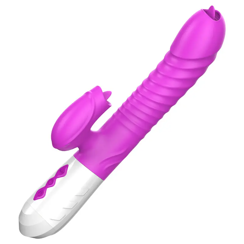 3 in 1 Tongue Licking Vibrator 7 Frequency Vibration Telescoping Sex Toys Women Rabbit Vibrator for Women Sex Toys for Women