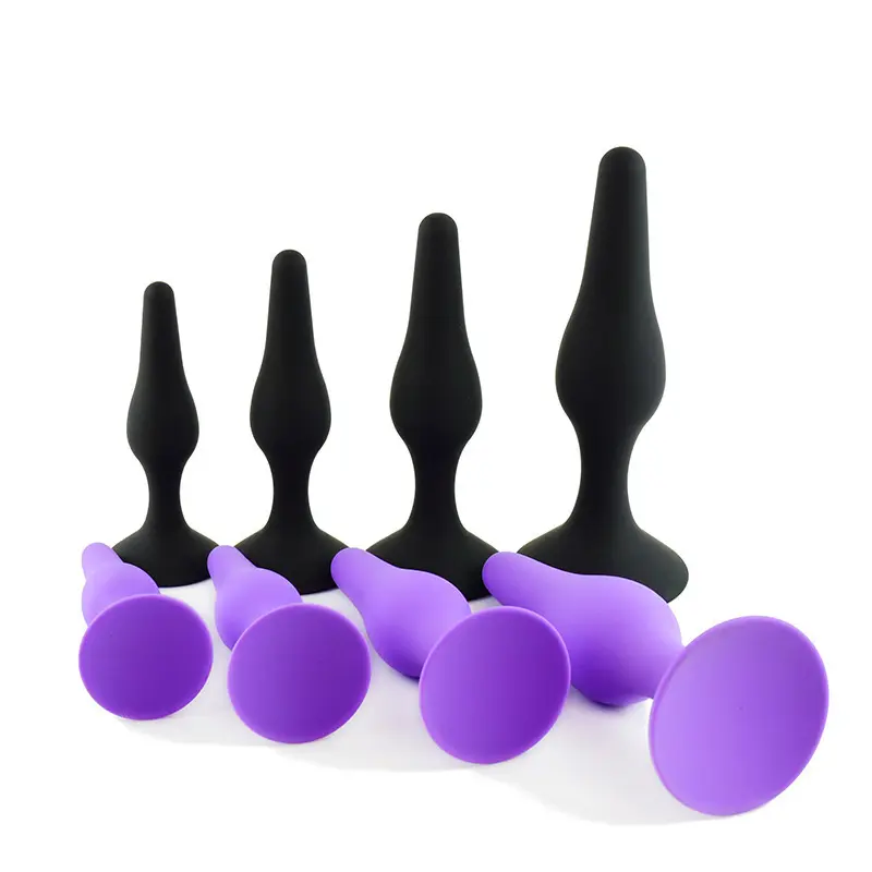Japanese Sex Toy Silicone Anal Plug 4pcs Big Butt Sexual Toy Male Adult Toy for Men Women Masturbation
