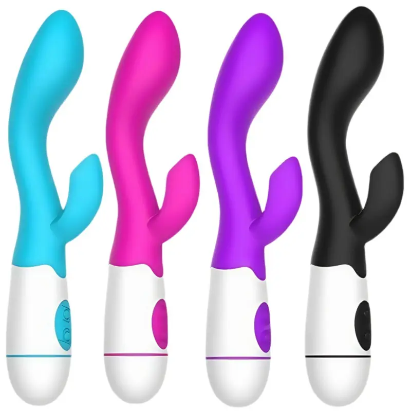 30 Frequency USB Rechargeable Silicone Purple Dildo Wireless Lady Sex Toy Thrusting G Spot Rabbit Vibrator for Women Female