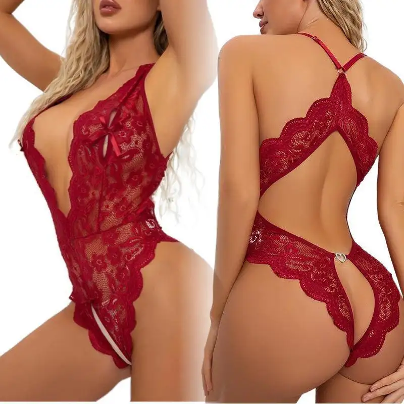 XXX Sexy Vido Hot 18 Lingerie Set Open Crotch Sexy Costumes Jumpsuits Playsuits Bodysuits Crotchless Lingeries