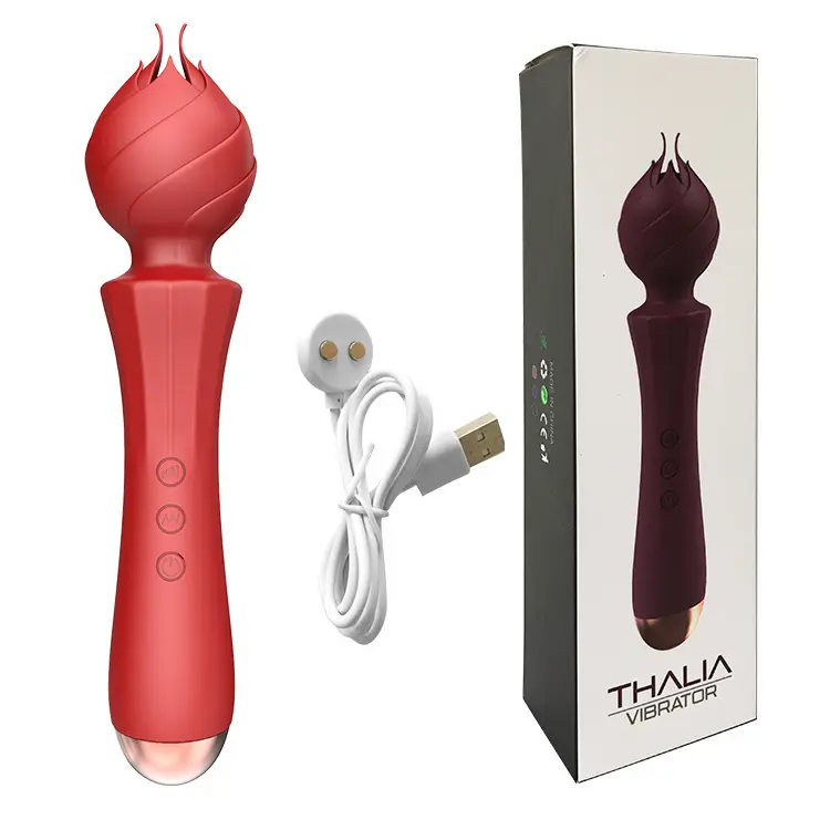 Body Massager G-spot Nipple Clitoris Tongue Licking Vibration AV Wand Vibrator for Adult