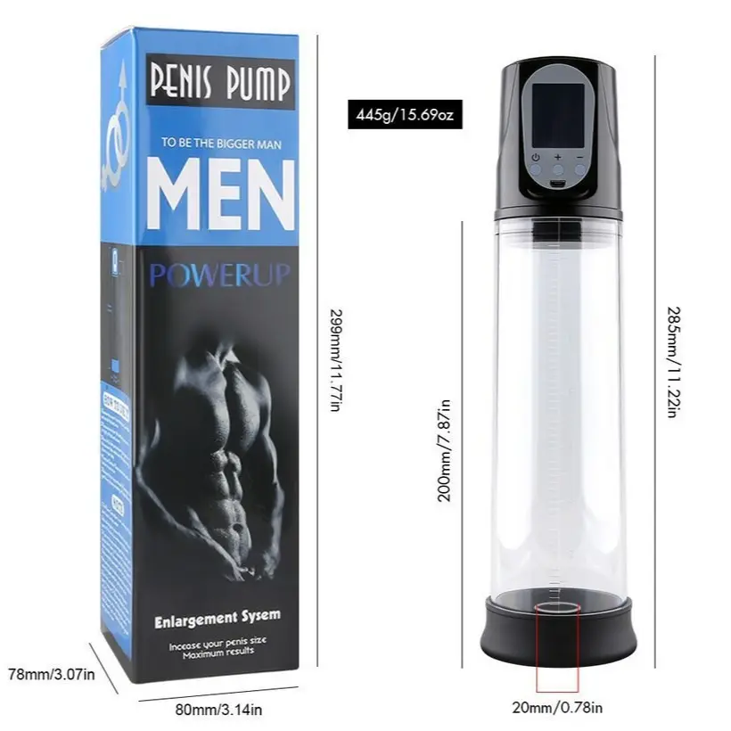USB Rechargeable Electric Male Increase Size Enhancement Automated Air Vacuum Pump Masturbator Airplane Cups Sex Toys for Men