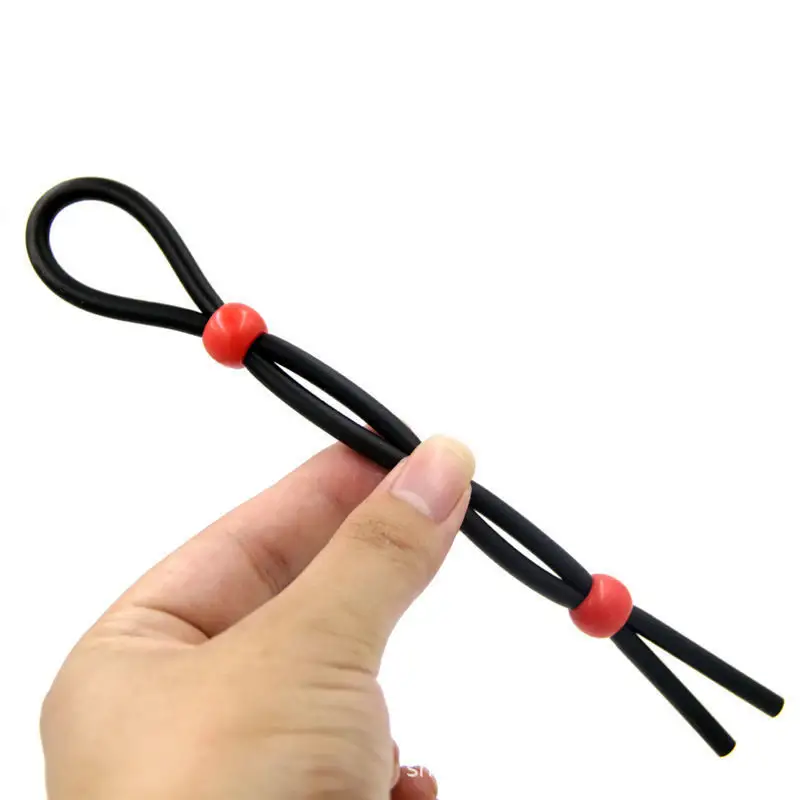Husband and Wife Share Time Delay Double Ring to Cover Ring Silicone Lock Essence Rope Men's Adults Sexy Toy